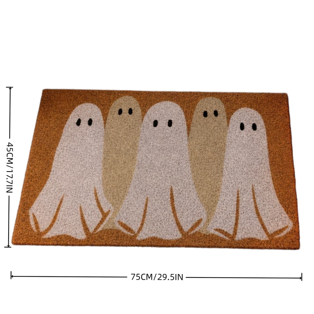 Clearance Natural/Black Floral Bird Outdoor Coir Doormat, 30" x 18"