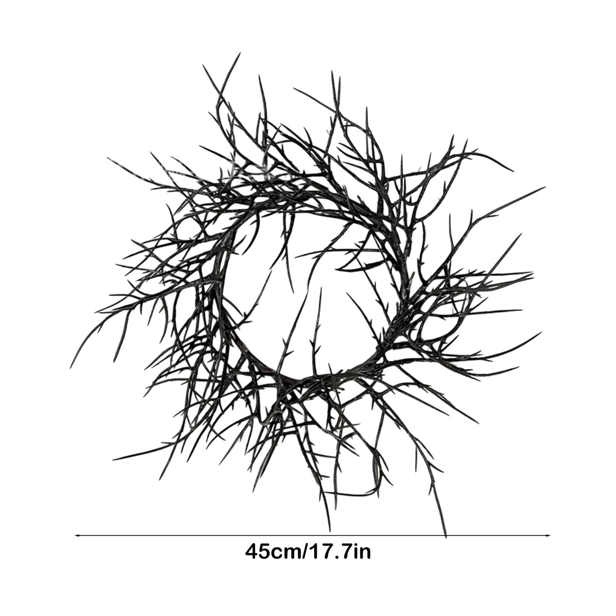 Boovnll Halloween Wreath, 18" Horror & Novelty Handmade Black Twig Glitter Bats Halloween Wreaths for Front Door Fireplace Wall Porch Party Decor, Halloween Decorations