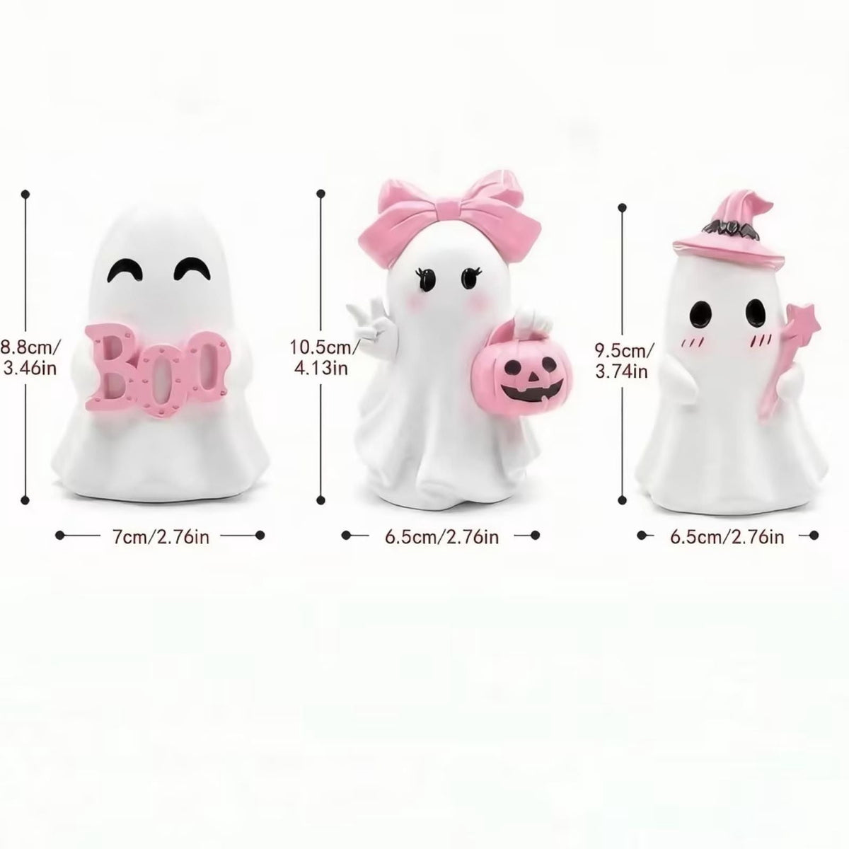 AuroraX Halloween Ghost Decor Outdoor Halloween Decoration Courtyard Tabletop Desktop Haunted Halloween Decoration for Yard Garden Pink