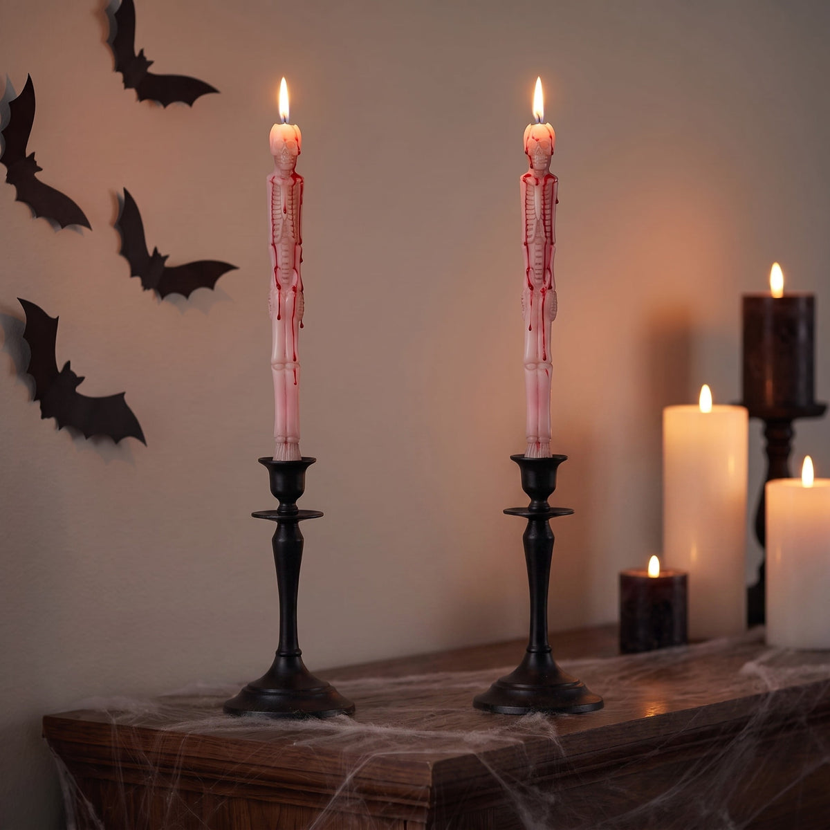 Bleeding Skeleton Taper Candles, 10", 2 Pieces, Halloween by Way To Celebrate
