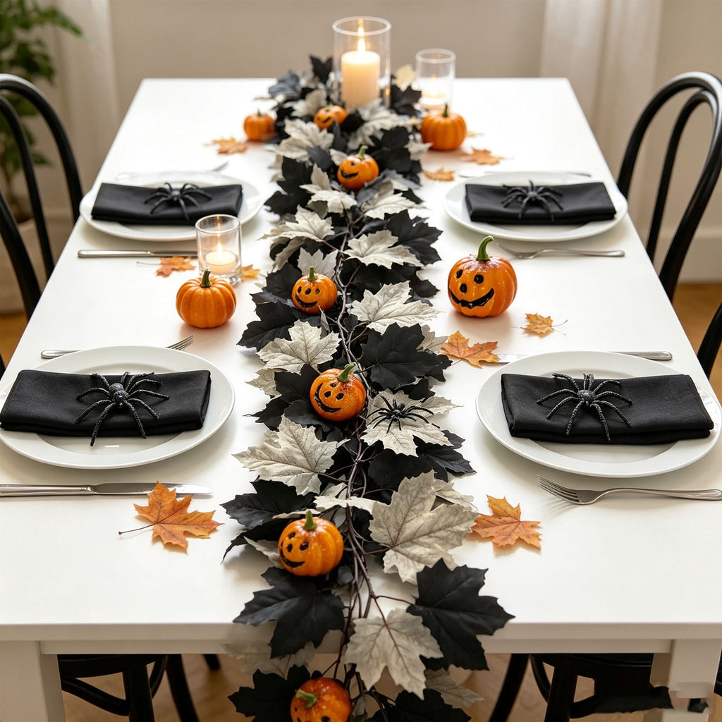 SCNOR 72 Inch Halloween Felt Garland with Ghost Pumpkin Witch Hat Spider Broom, Hanging Decor for Fireplace Mantel Wall