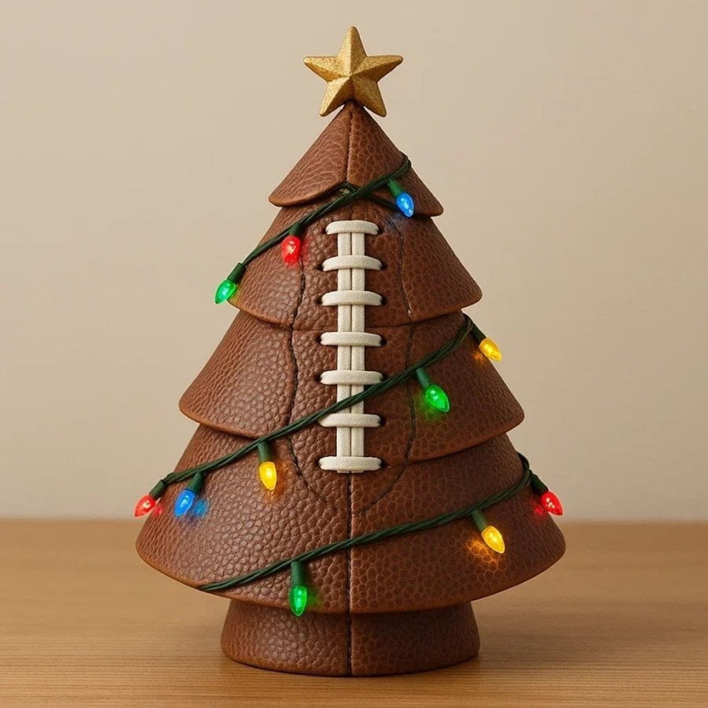 Christmas in july Decorations, Christmas Tree Resin Figurine, Sports Themed Tabletop Decor for Fall Thanksgiving Summerween, Unique Holiday Gift