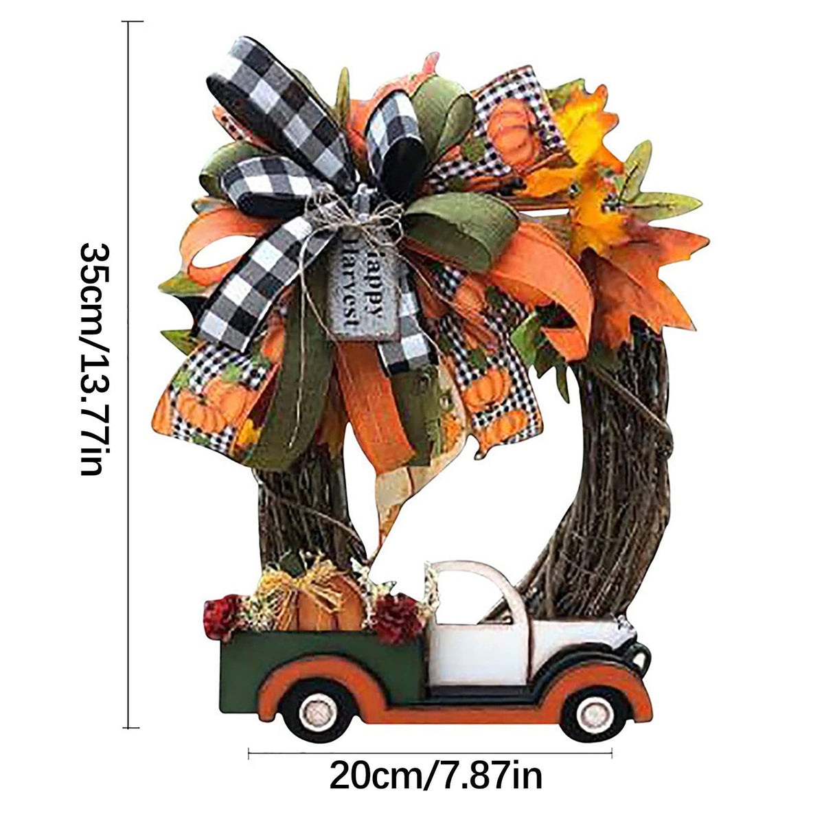 RKZDSR Thanksgiving Wreath, Fall Door Decoration, Halloween Front Door Decor 30x30cm (12x12 inch) - Durable Floral Wreath for Home, Parties, and Events