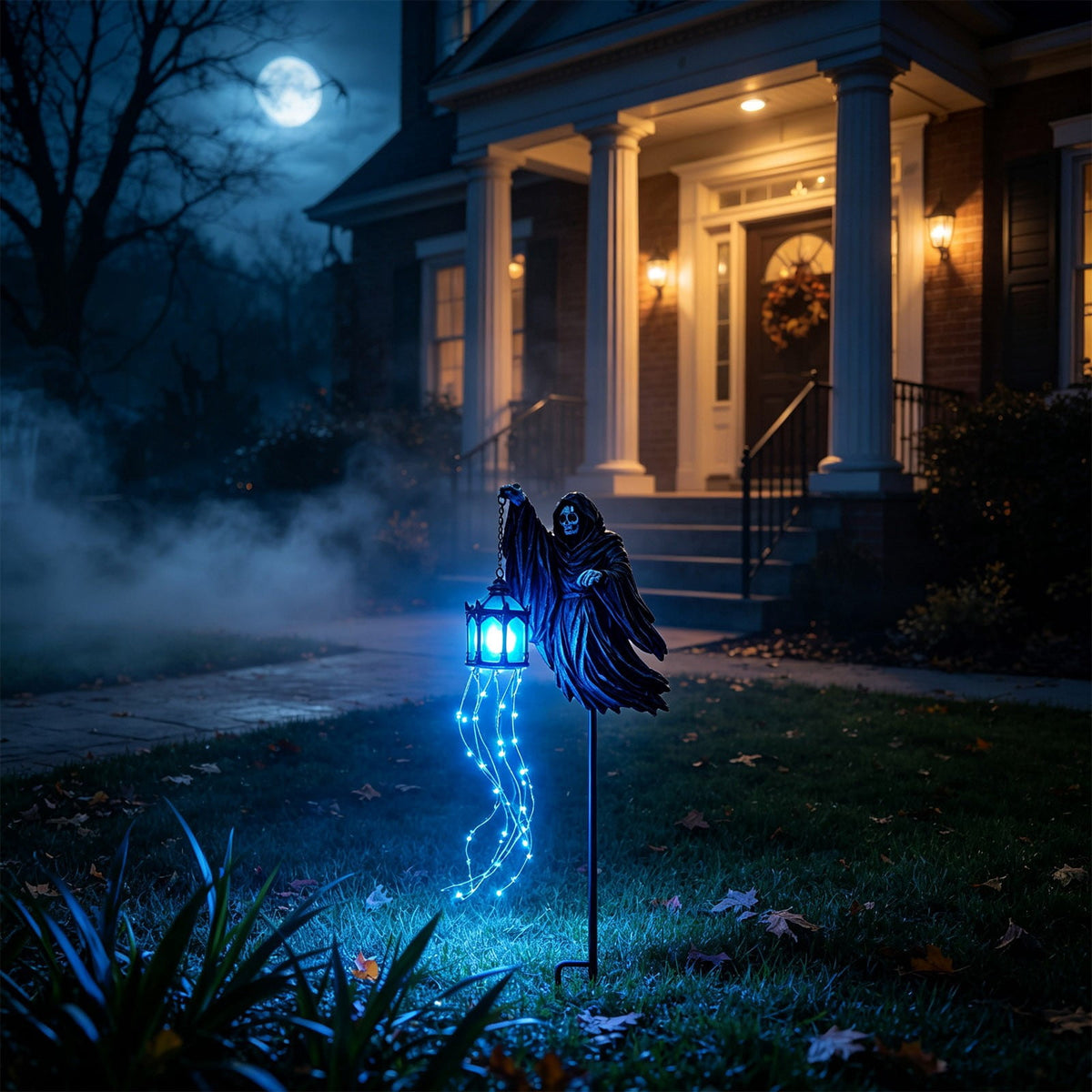 Halloween Solar Garden Stake Light,Metal Hanging Pumpkin Lantern Waterproof for Yard Lawn Proch