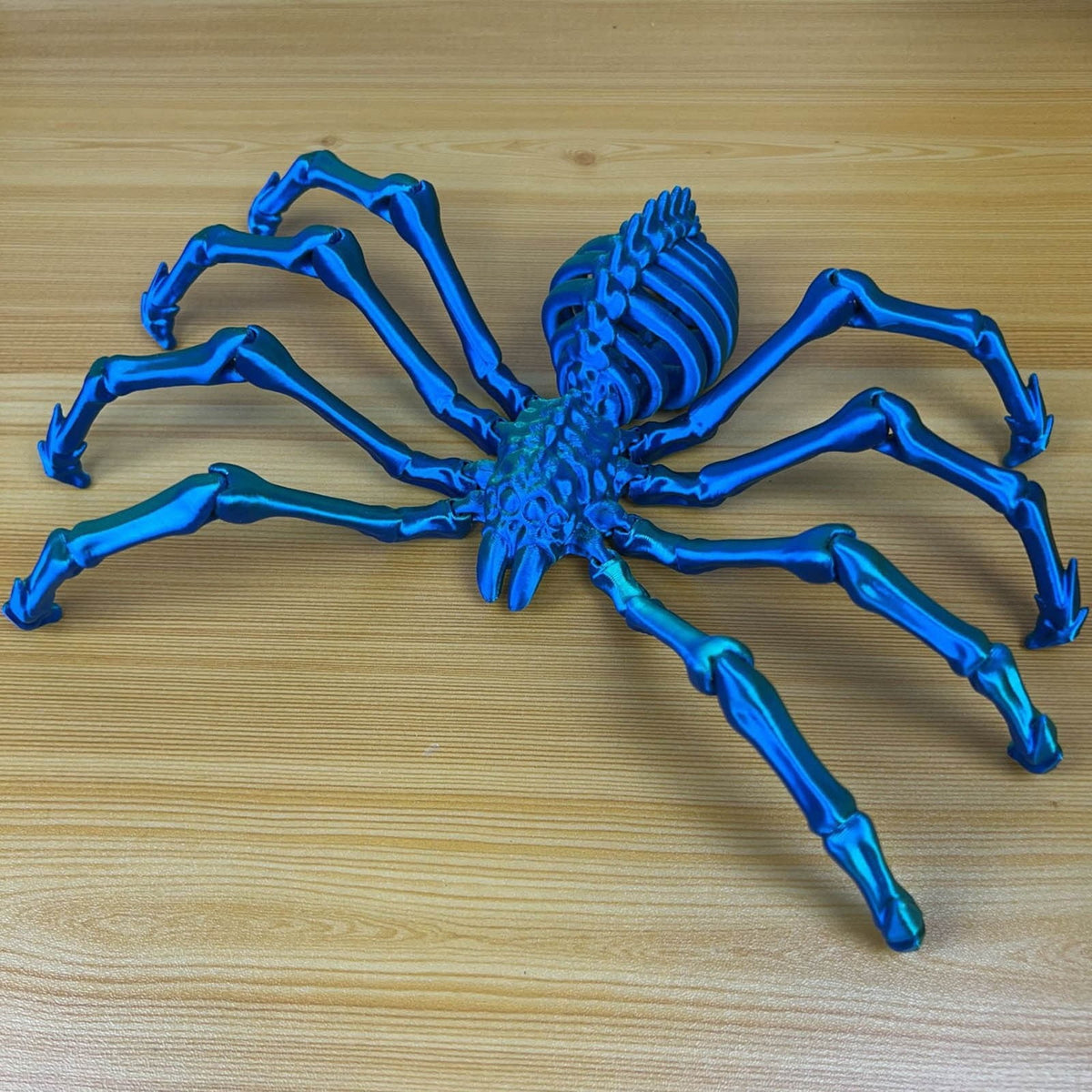 3D Printed Hell Skeleton Wolf Spider, Movable Contraction Spider Toy Ornament, Halloween Spider Decorations, Desktop 3D Printed Wolf Spider Toy for Halloween Decor