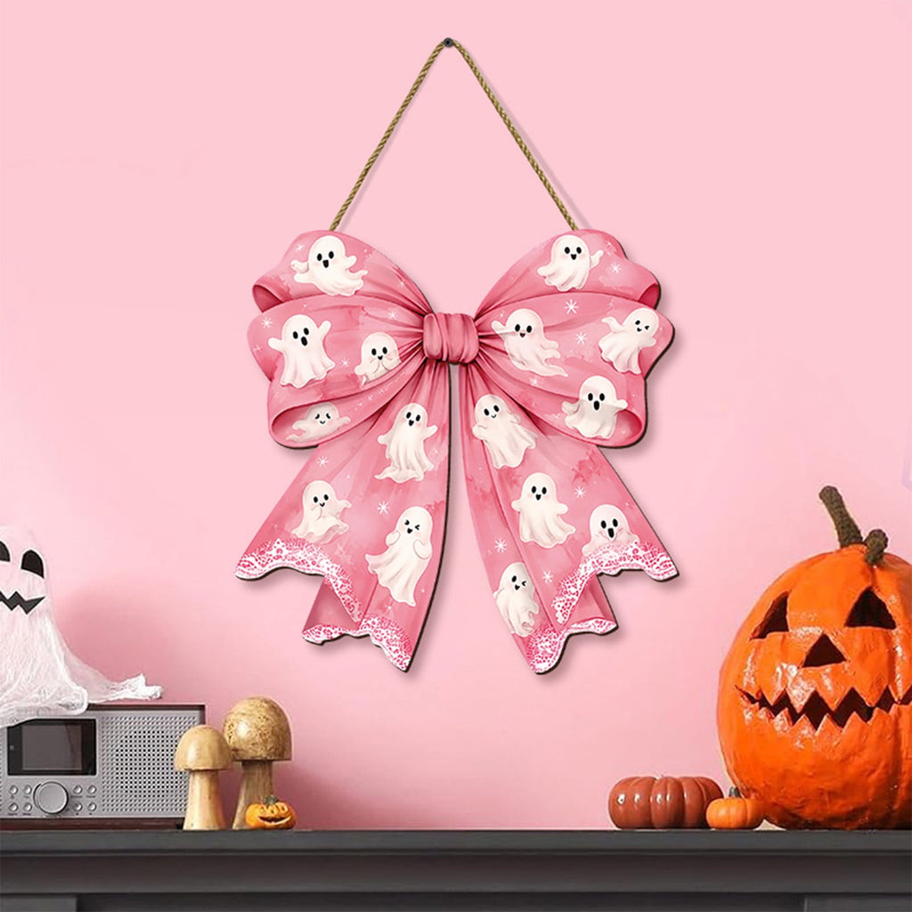 AuroraX Halloween Ghost Decor Outdoor Halloween Decoration Courtyard Tabletop Desktop Haunted Halloween Decoration for Yard Garden Pink