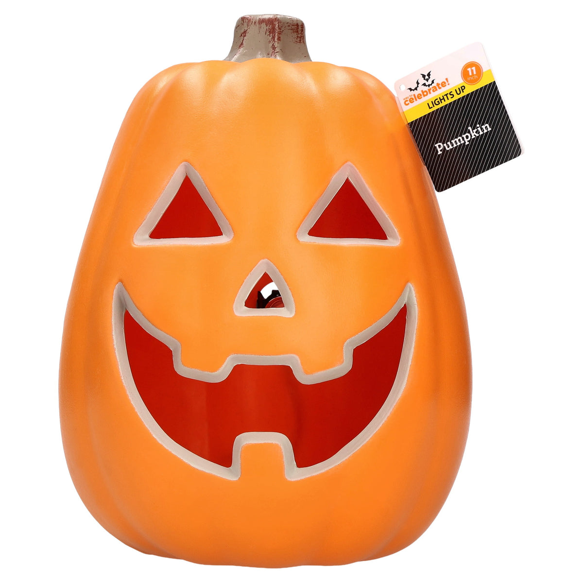 Light-Up Jack-o'-Lantern, Orange, 11", Halloween by Way To Celebrate