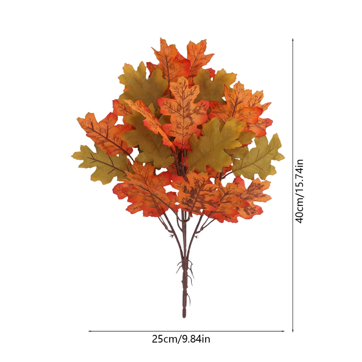 SPOORYYO 2Pcs Fall Maple Leaves Stems for Vase, Artificial Autumn Fake Leaves Decor, Maple Leaf Bushes Shrubs for Thanksgiving Halloween Home Farmhouse Table Centerpiece, 12.99" x 7.87"