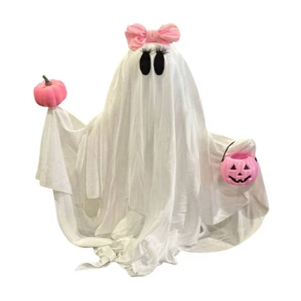 AuroraX Halloween Ghost Decor Outdoor Halloween Decoration Courtyard Tabletop Desktop Haunted Halloween Decoration for Yard Garden Pink