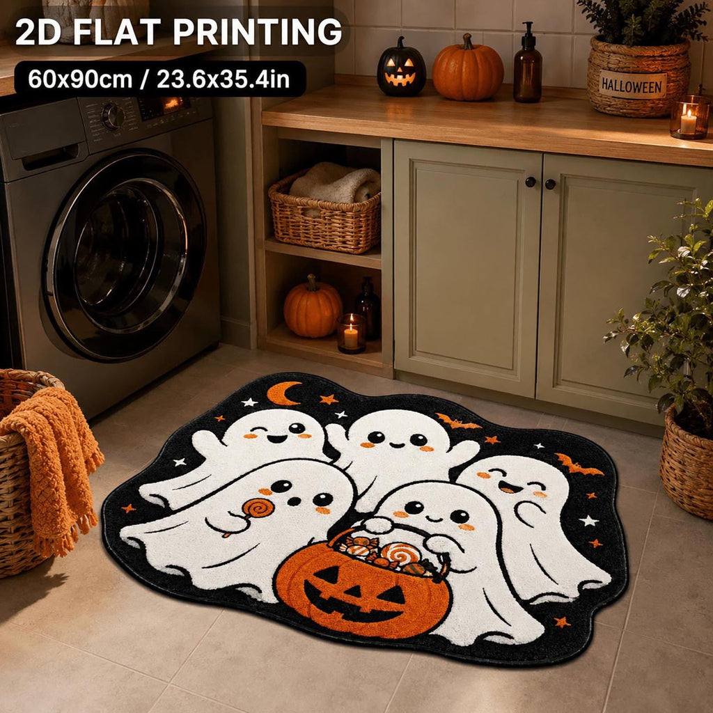 Halloween Kitchen Mat Halloween Printed Carpet Non-slip Entry Door Entry Mat Absorbent Bathroom Kitchen Entryway Mat 40*60cm