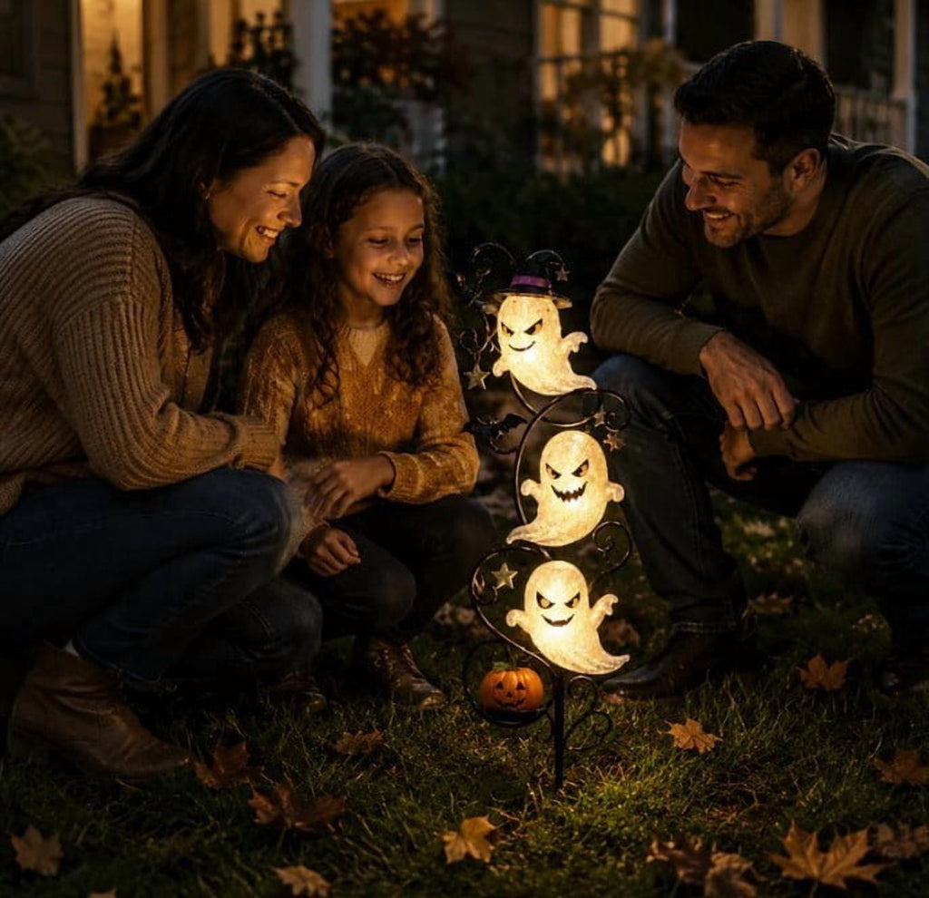 Clearance Halloween Solar Black Cat & Pumpkin Moon Garden Stake Light, Outdoor Waterproof LED Yard Decoration with Crescent Moon, Hanging Jack-o'-Lantern Lantern for Garden, Patio, Walkway, Porch