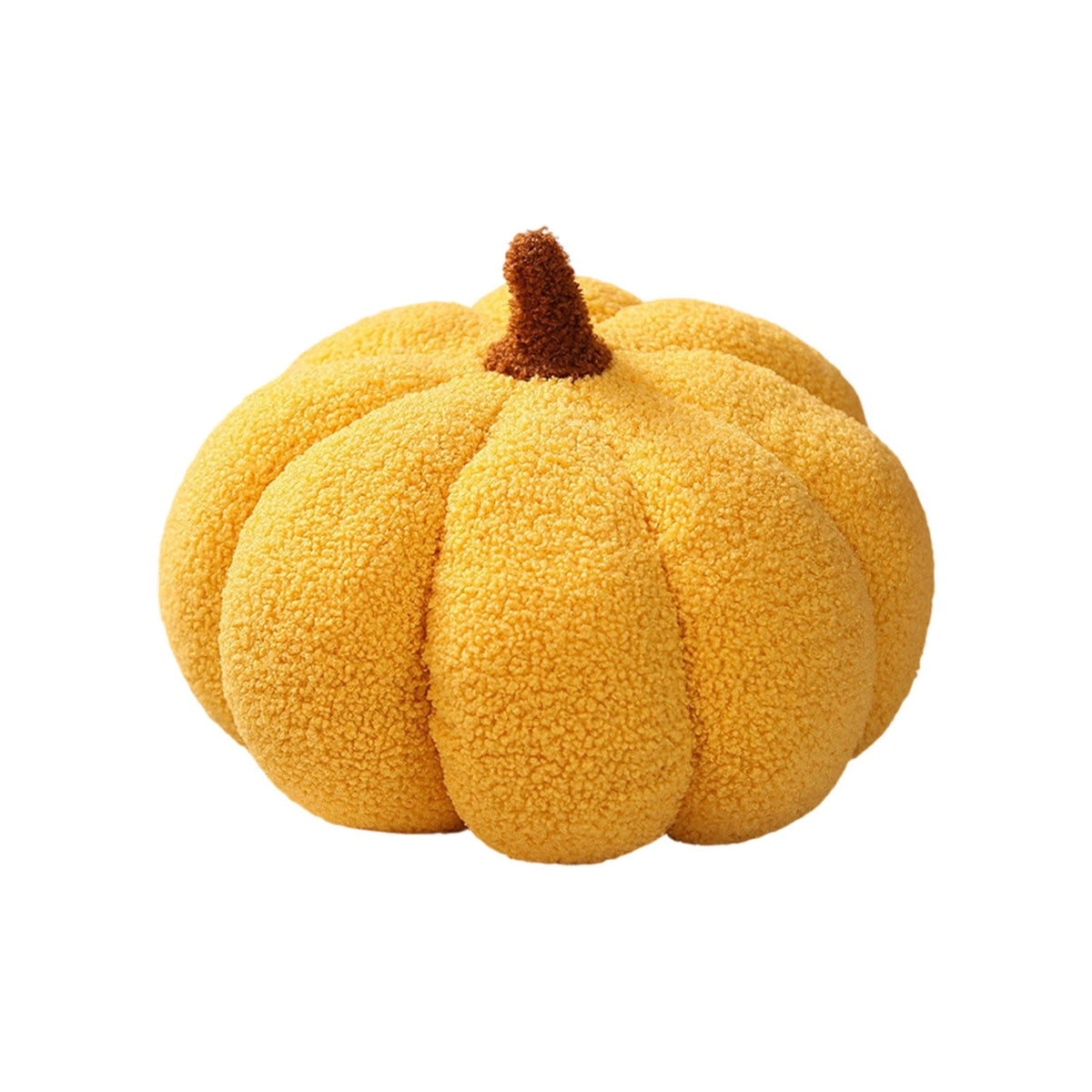 Yhmxh Soft Fluffy Pumpkin Throw Pillow, 3D Plush Sherpa Stuffed Pumpkin Cushion Decor, Cute Autumn Harvest Pumpkin Shaped Plush Toy for Sofa Couch Bed Farmhouse Thanksgiving Halloween Party Decor
