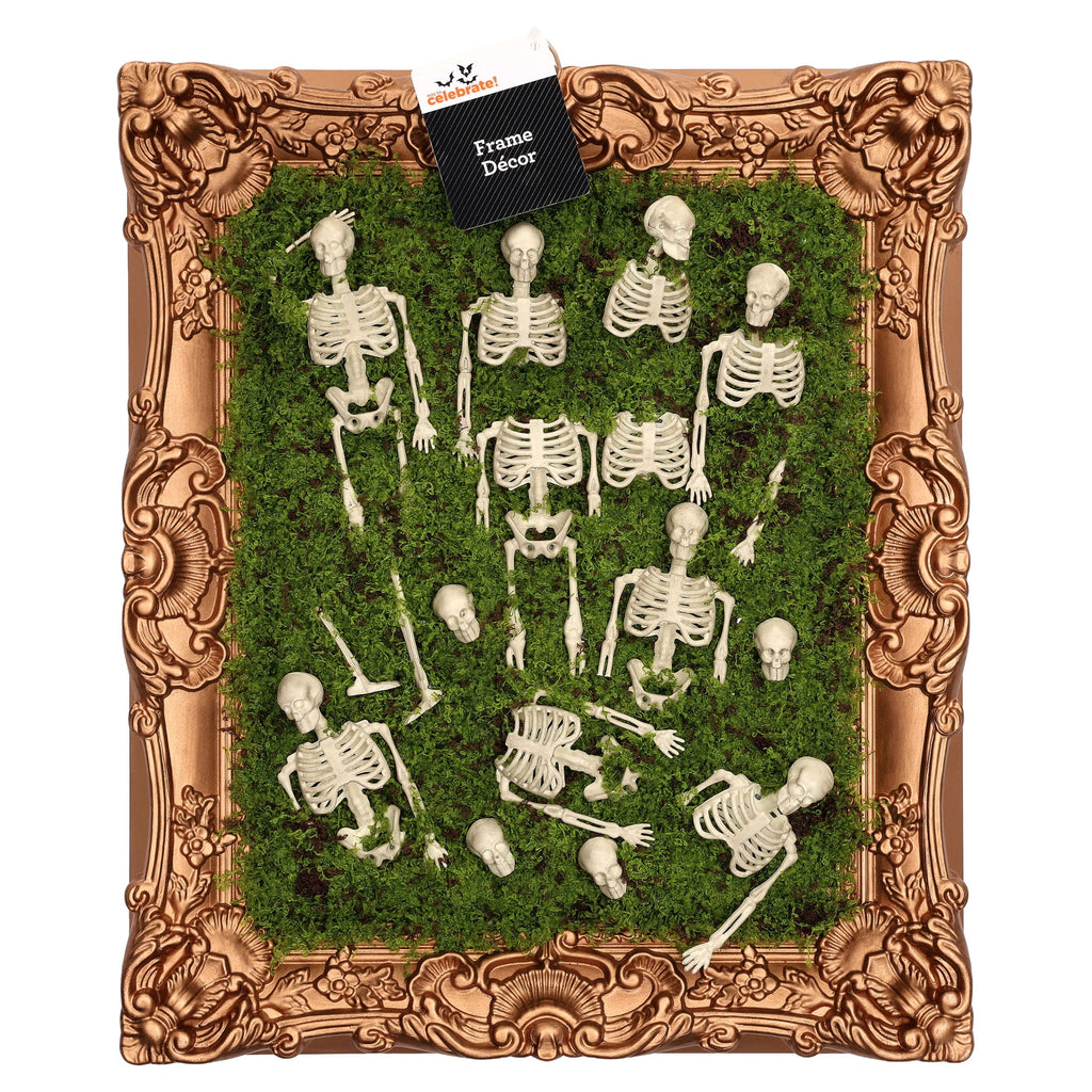 Skeleton Moss Framed Wall Art, Multicolor, 12" x 14.5", Halloween by Way To Celebrate