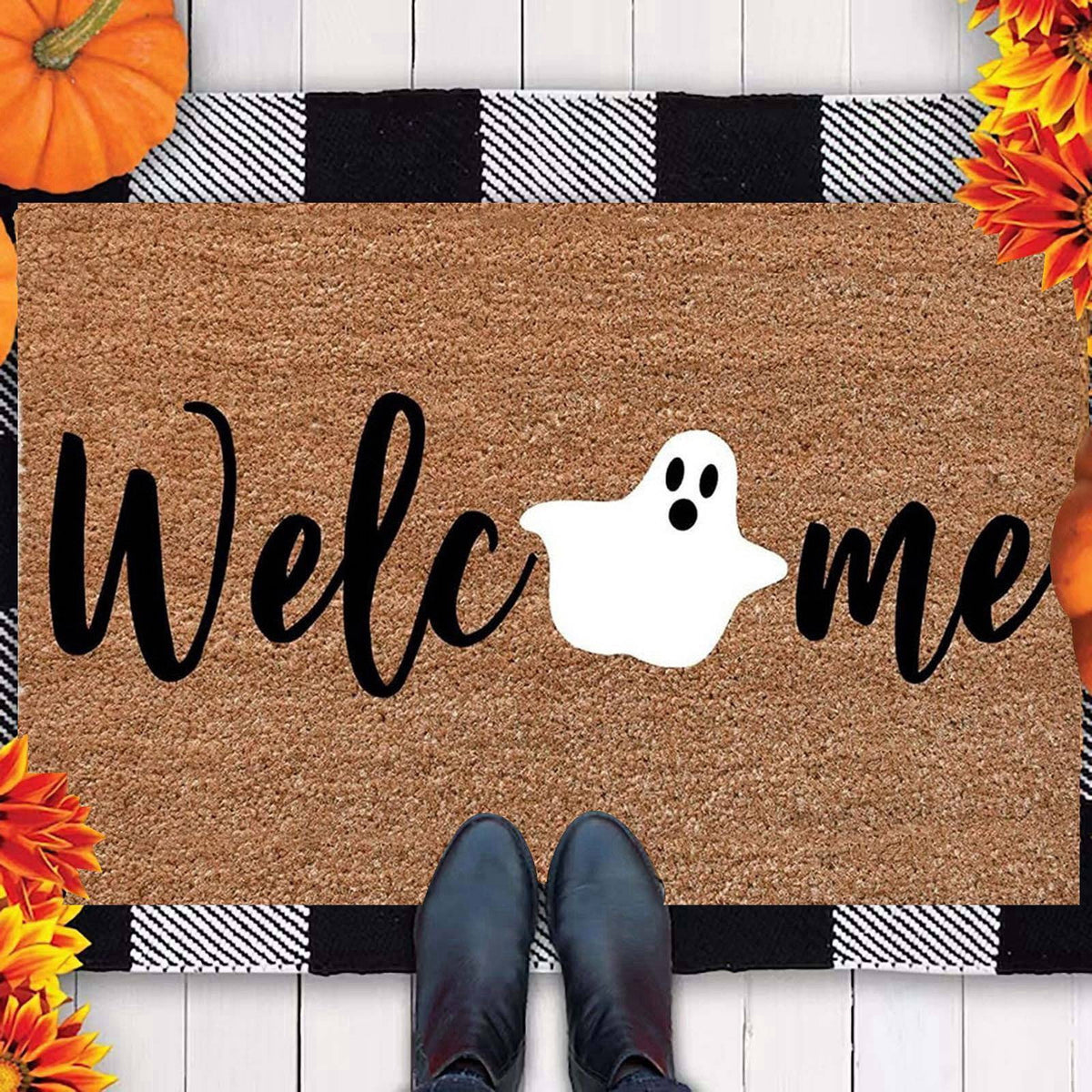 Halloween Door Mat Classic Print Skidproof Mat 15.75x23.62in Polyester Skidproof & Dirt Trapping for Front Door Porch Entryway by MPOISVA