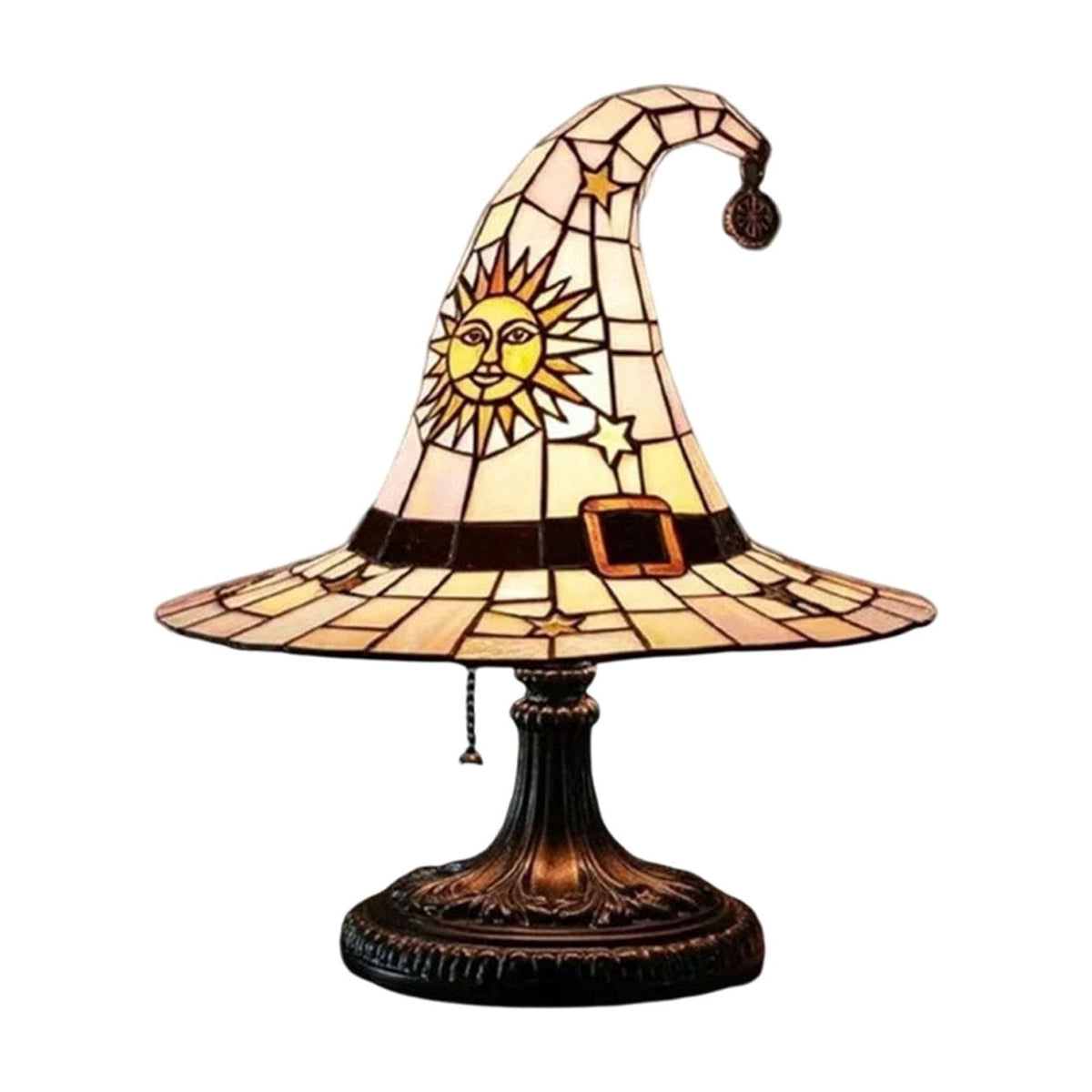 Clearance Witch Hat Lamp, Halloween Nigh Light Handcrafted Retro Resin Witch Hat Light, Usb Powered, Gothic Halloween Decorations for Bedroom