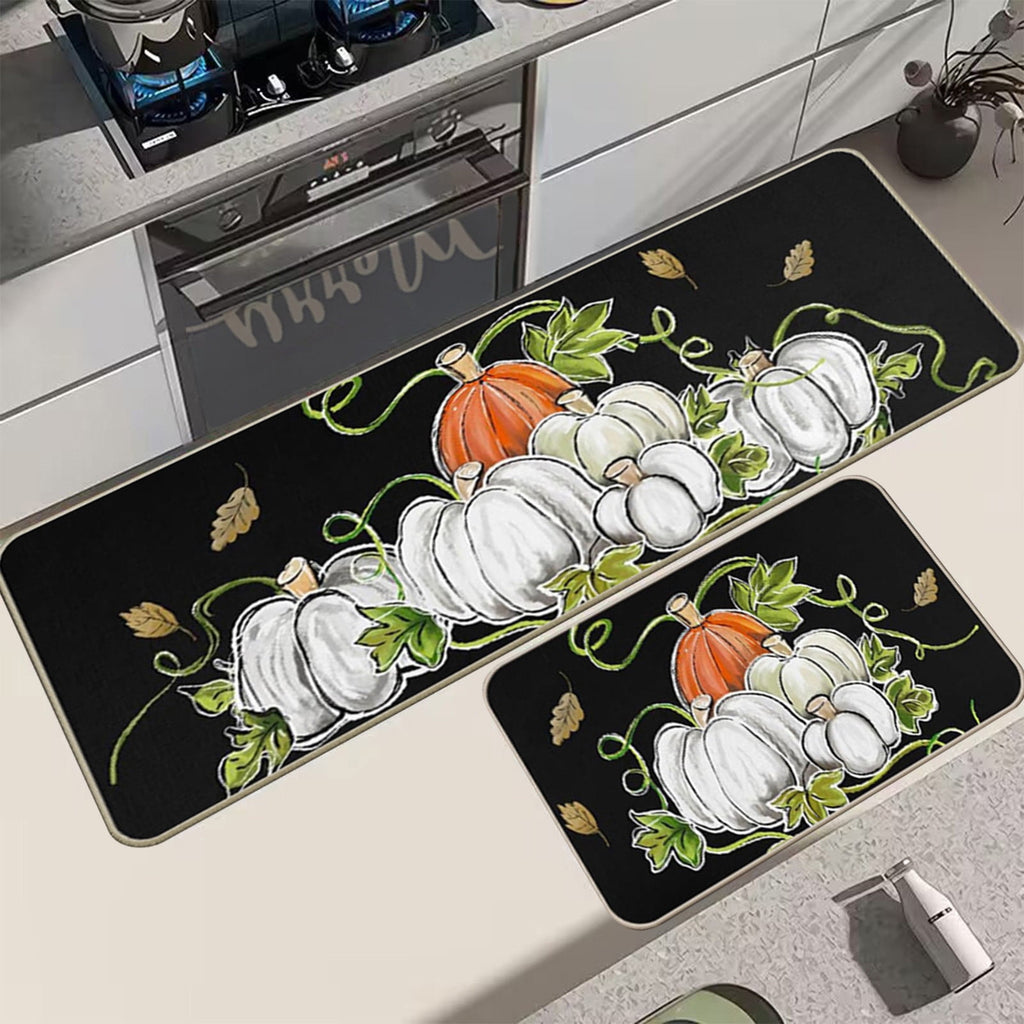 Zhourta Halloween Fall Plaid Outdoor Rug Orange Plaid Outdoor Rug Cotton Hand Woven Check Rug Layered Doormats for Front Door Front Porch Farmhouses Entryway Patio 15.7x23.6 Inch