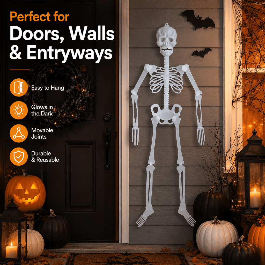 Life Size Skeleton 3 ft Luminous Halloween Skeleton Life Size Skeleton Poseable
