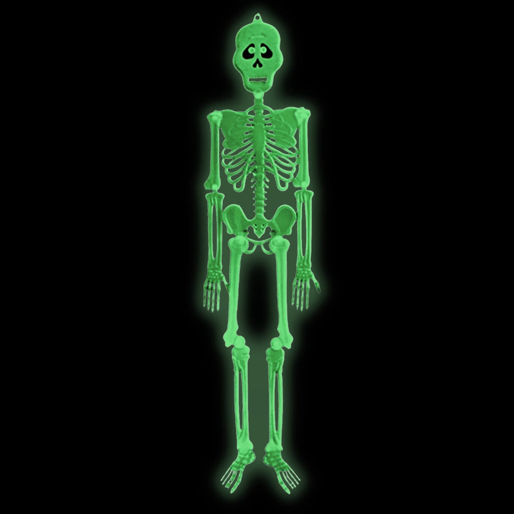 Matoen 12inch Halloween Luminous Skeleton Full Body Realistic Bones with Movable Joints for Halloween Indoor and Outdoor Decoration