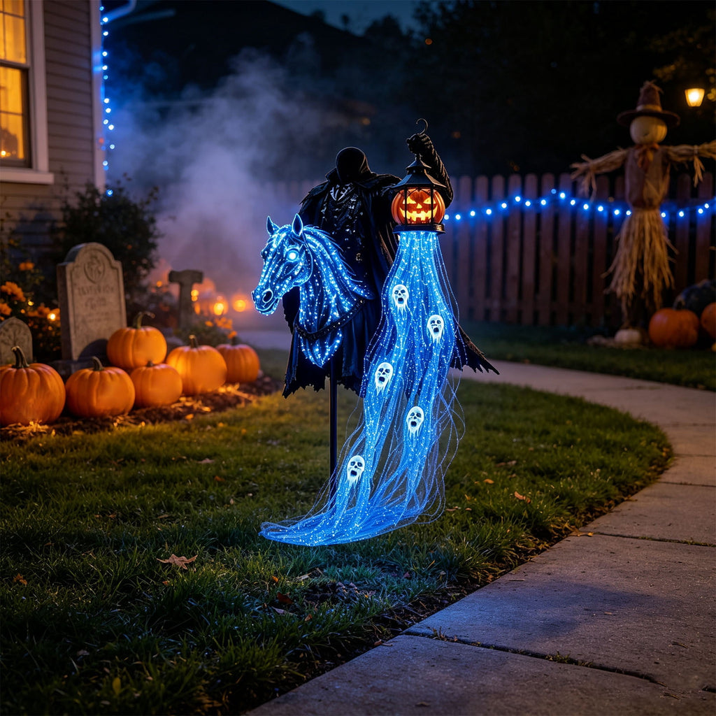 Solar Halloween Metal Moon Black Cat Garden Stake with LED Pumpkin Lantern, Light Up Star Bat Yard Decor Stake, Spooky Outdoor Lawn Pathway Halloween Decoration