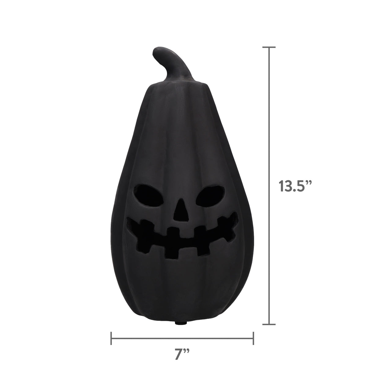 Paper Mache Jack-o'-Lantern Decoration, Black, 13.3", Halloween by Way To Celebrate
