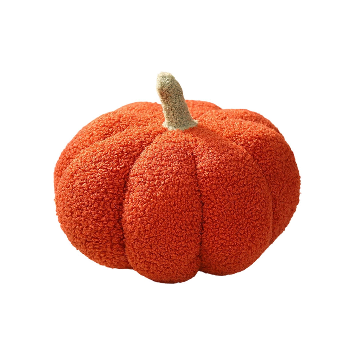 Yhmxh Soft Fluffy Pumpkin Throw Pillow, 3D Plush Sherpa Stuffed Pumpkin Cushion Decor, Cute Autumn Harvest Pumpkin Shaped Plush Toy for Sofa Couch Bed Farmhouse Thanksgiving Halloween Party Decor