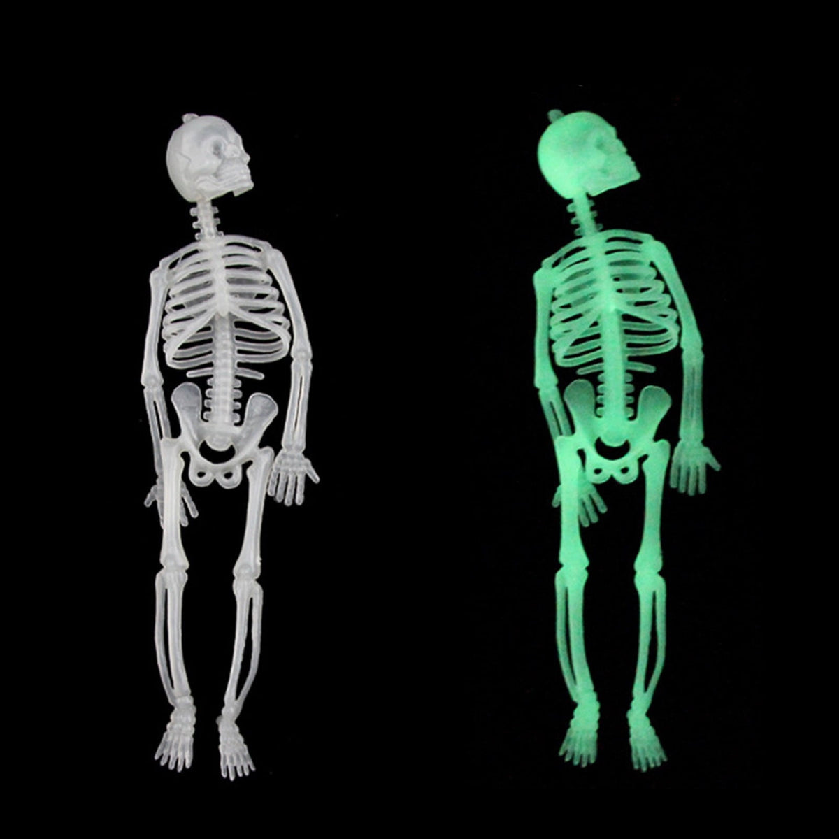 Matoen 12inch Halloween Luminous Skeleton Full Body Realistic Bones with Movable Joints for Halloween Indoor and Outdoor Decoration