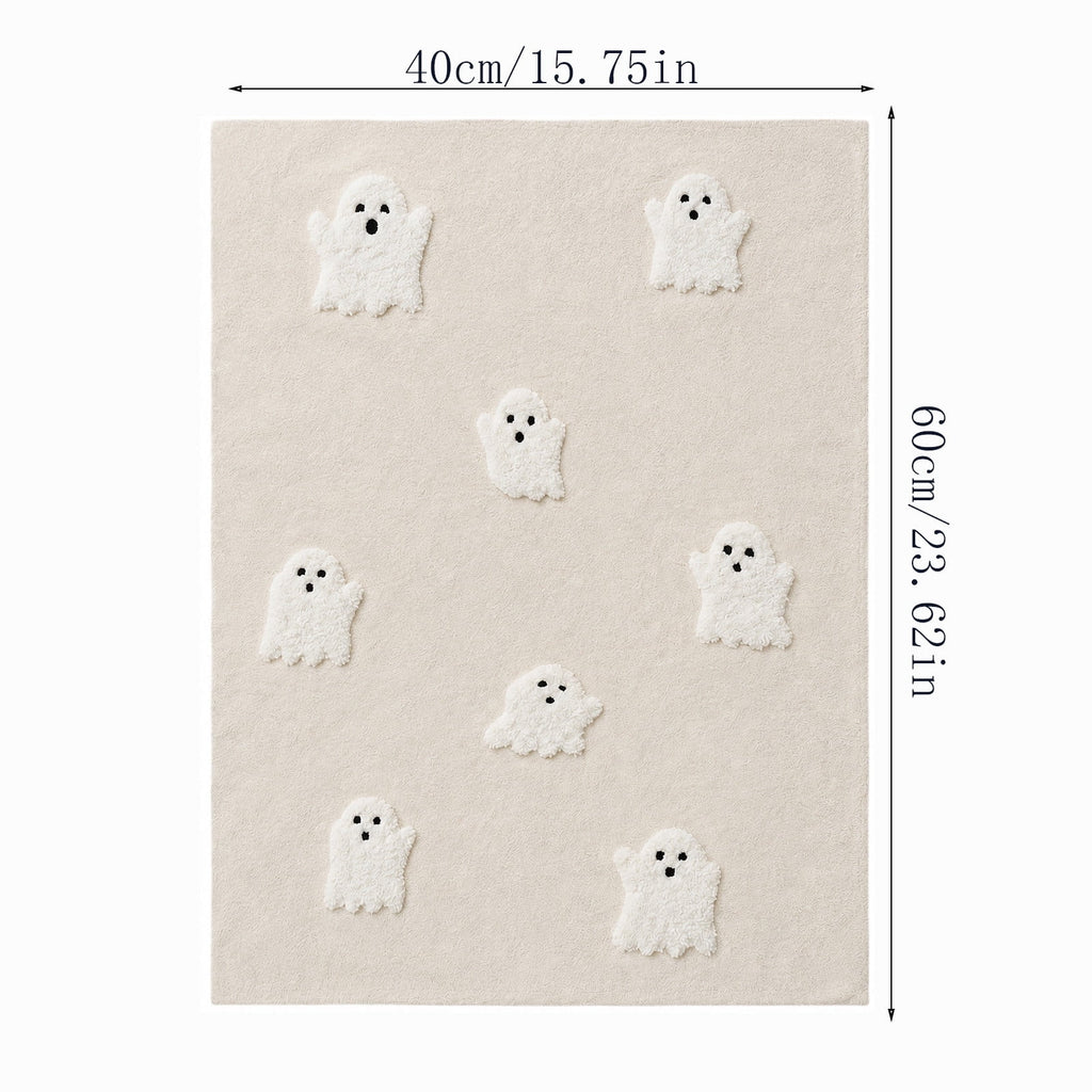 Halloween Ghost Door Mat, Cute Welcome Mat for Front Door Porch Entryway Haunted Outdoor Decor Spooky Decorative Entrance Doormat Non Slip Halloween Rug, 16" x 24"