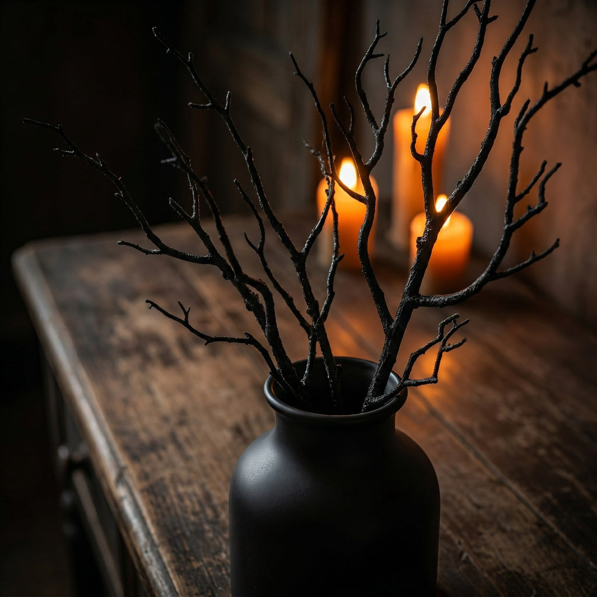 Halloween Artificial Branches, 10Pcs Black Bare Twigs Vase Fillers for Spooky Home Decor, Plastic Decorative Stems for Mantel Table Centerpiece, Creepy Indoor Outdoor Halloween Accents