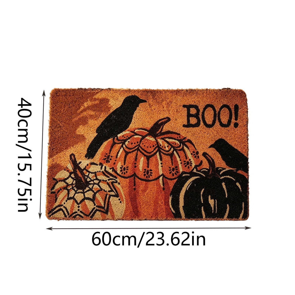 Halloween Ghost Door Mat, Cute Welcome Mat for Front Door Porch Entryway Haunted Outdoor Decor Spooky Decorative Entrance Doormat Non Slip Halloween Rug, 16" x 24"