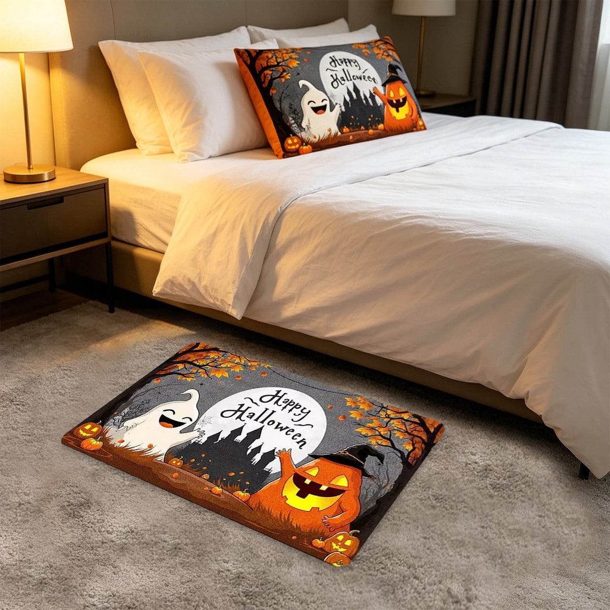Halloween Pumpkin Doormat, Soft Non-Slip Indoor Outdoor Welcome Rug for Entryway Porch and Front Door