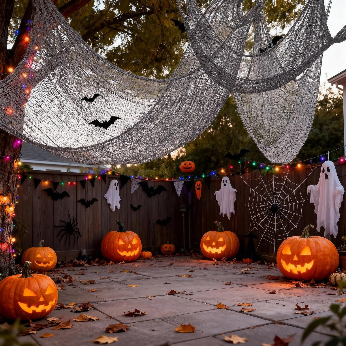 CQHVKQ 5 Pack of Halloween Creepy Gauze Cloth Decoration Set, Indoor Outdoor Black Scary Halloween Gauze Tapestry Decor, Spooky Decorations for Home, Yard, Haunted House & Party Supplies, 72" x 30"