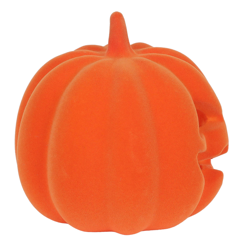 Light-Up Flocked Jack-o'-Lantern Decoration, Orange, 5.5", Halloween by Way To Celebrate