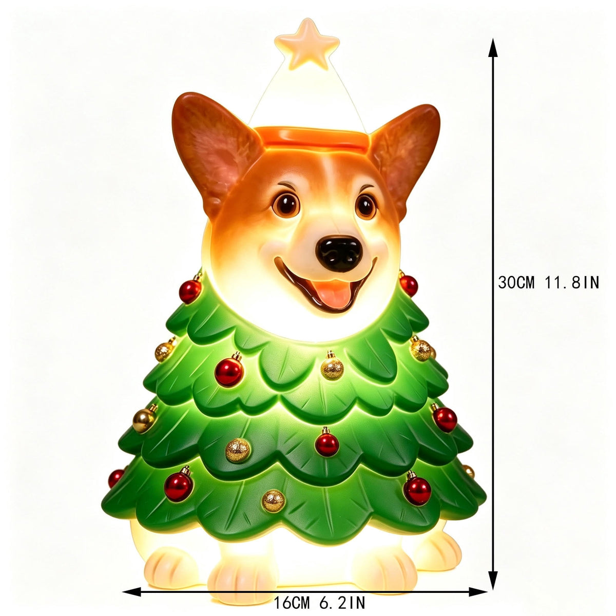 Clearance! Halloween Light‑Up Dog Figurine, 7.9in Scarecrow Dog Statue with Glowing Pumpkin, Waterproof Resin Table Yard Decor