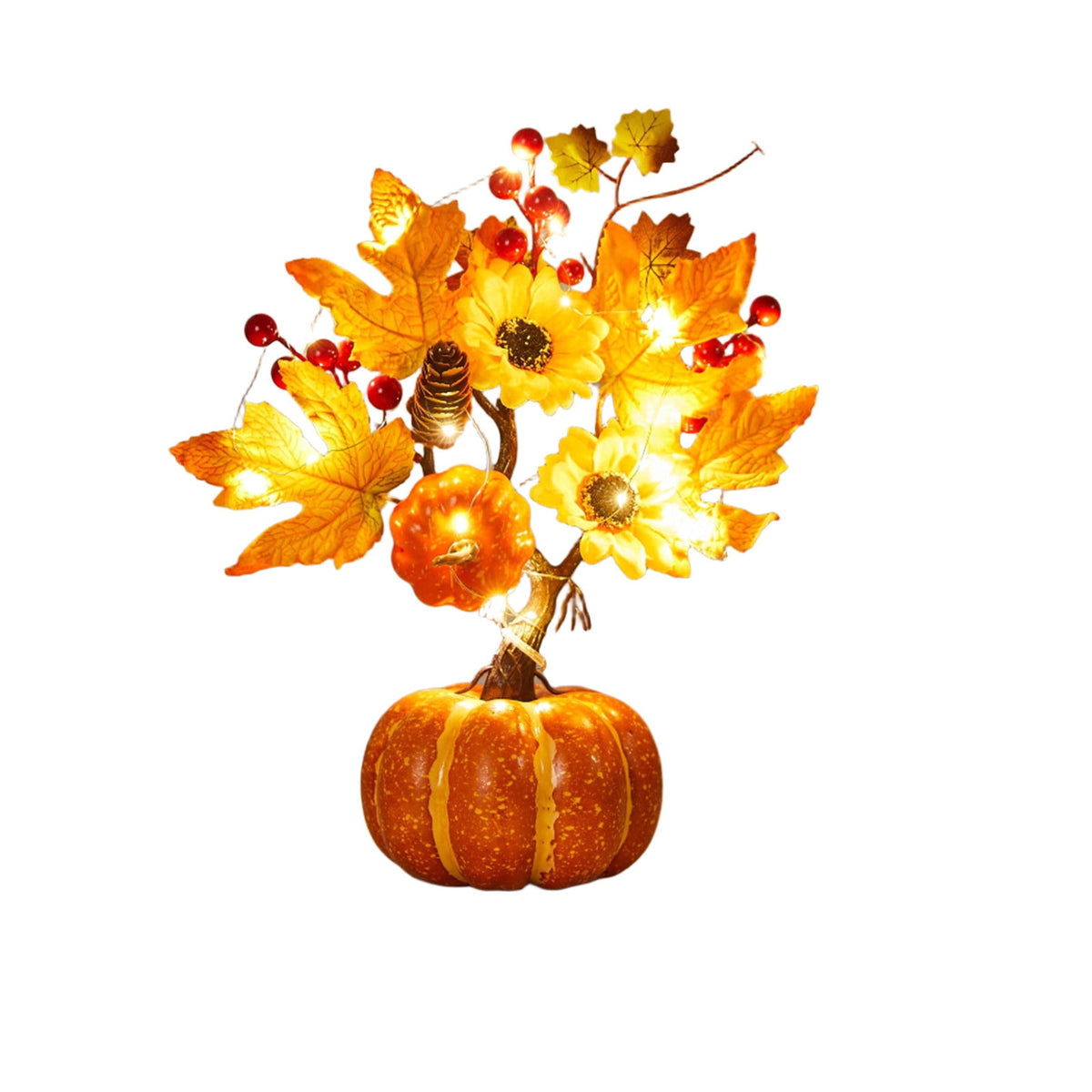 YIMWNYI Halloween Simulation Pumpkin Tree Decoration, Autumn Thanksgiving Home Decor, Festive Ornaments for Dining Table and Living Room, Perfect for Fall Celebration, Faux Floral Centerpiece