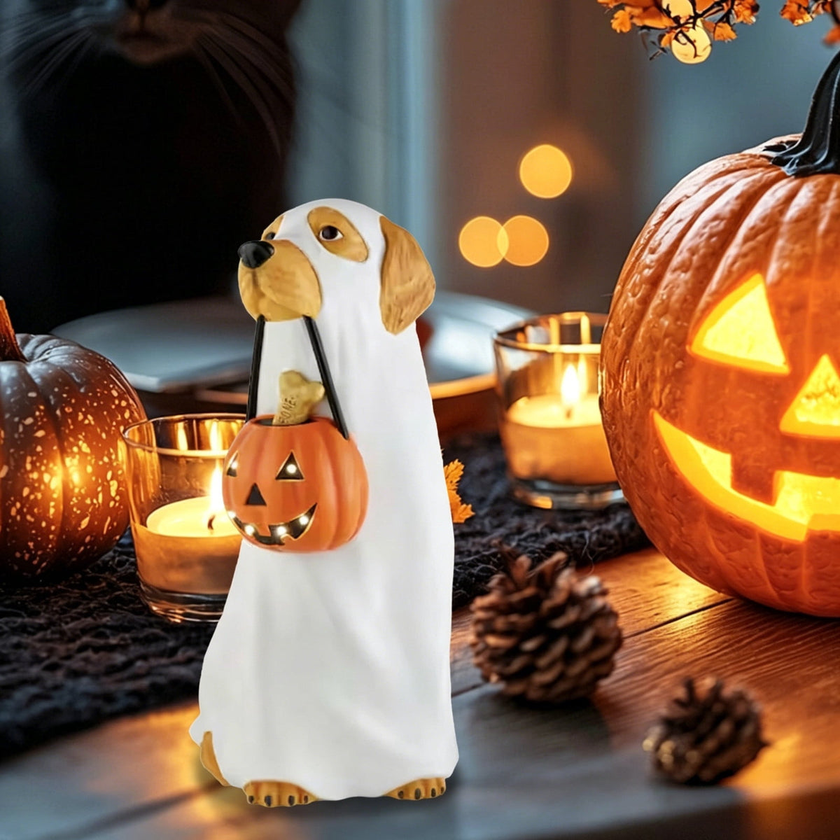 JHRGJIO Halloween Dog Blow Ghost decor, with Lit LED Halloween Decoration Indoor, Fall Decor Inflatable Spooky Figure for Yard Lawn Porch Garden Display