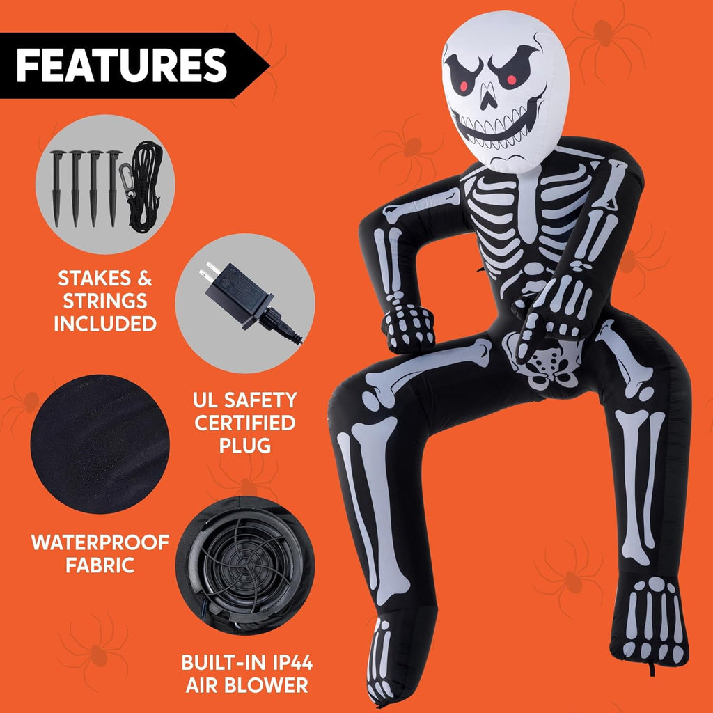 Joyfy 4.5 FT Halloween Inflatable Decorations Outdoor Scary Flying Ghost Broke Out from Window with Built-in LED Blow Up Inflatable for Window Decoration Yard Garden Lawn Decor