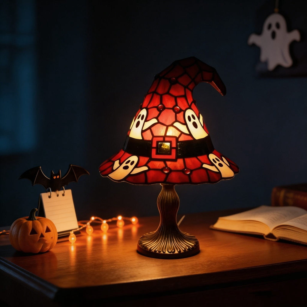 Halloween Ghost Night Light, Cute Ghost Playing The Guitar Lamp, Ghost Warm Lighted Figurine Lamps for Party Bedroom Study Room Home Dorm, Halloween Decor Indoor