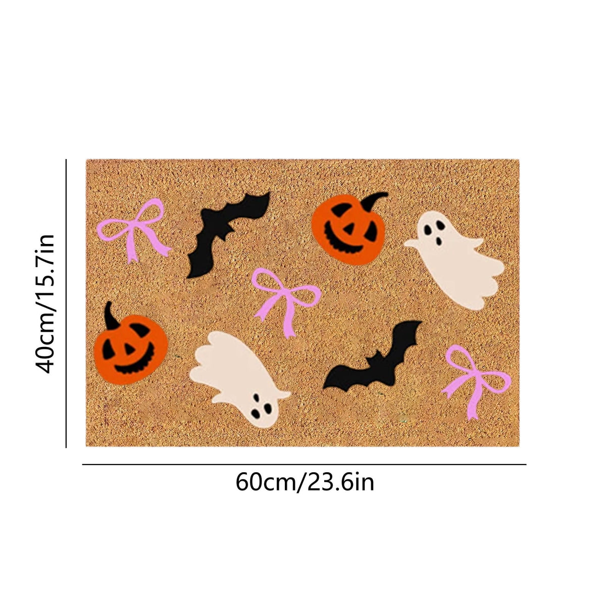 Halloween Door Mat Ghost Pumpkin Bat Candy Welcome Non Slip Coir Floor Mats Outdoor Entrance,Halloween Outdoor Rugs for Front Door,Doormats Seasonal for Porch Entryway Decor