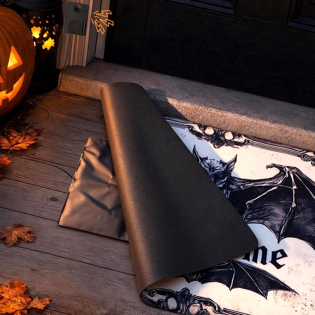 Halloween Christmas Musical Door Mat with Step Activated, Halloween Under-the-Doormat Holiday Foot Sensor Decor Props for Indoor Outdoor Welcome Mat