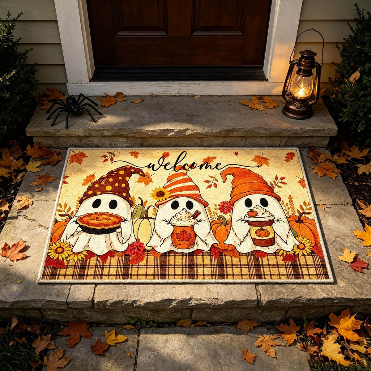 Halloween Kitchen Mat Halloween Printed Carpet Non-slip Entry Door Entry Mat Absorbent Bathroom Kitchen Entryway Mat 40*60cm