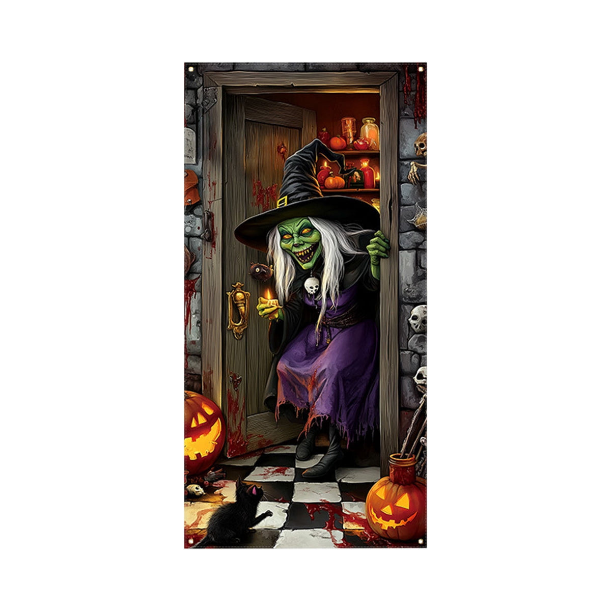 DAMAI Halloween Door Hanging Curtain Party Festival Scene Layout Supplies Decorative Porch Hanging Cloth