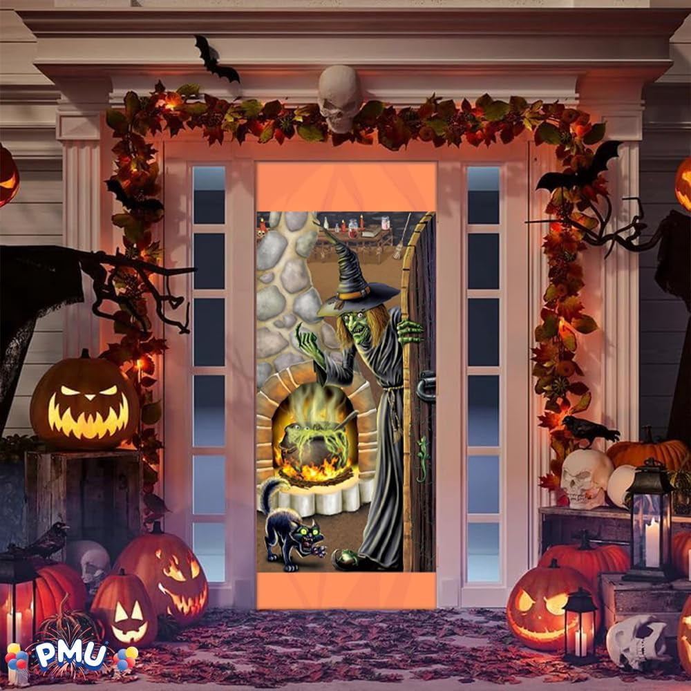 PMU Halloween Bathroom Door Cover, Halloween Decor, Door Decor