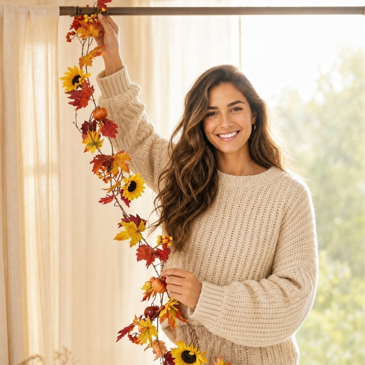 SPOORYYO 2Pcs Fall Maple Leaves Stems for Vase, Artificial Autumn Fake Leaves Decor, Maple Leaf Bushes Shrubs for Thanksgiving Halloween Home Farmhouse Table Centerpiece, 12.99" x 7.87"