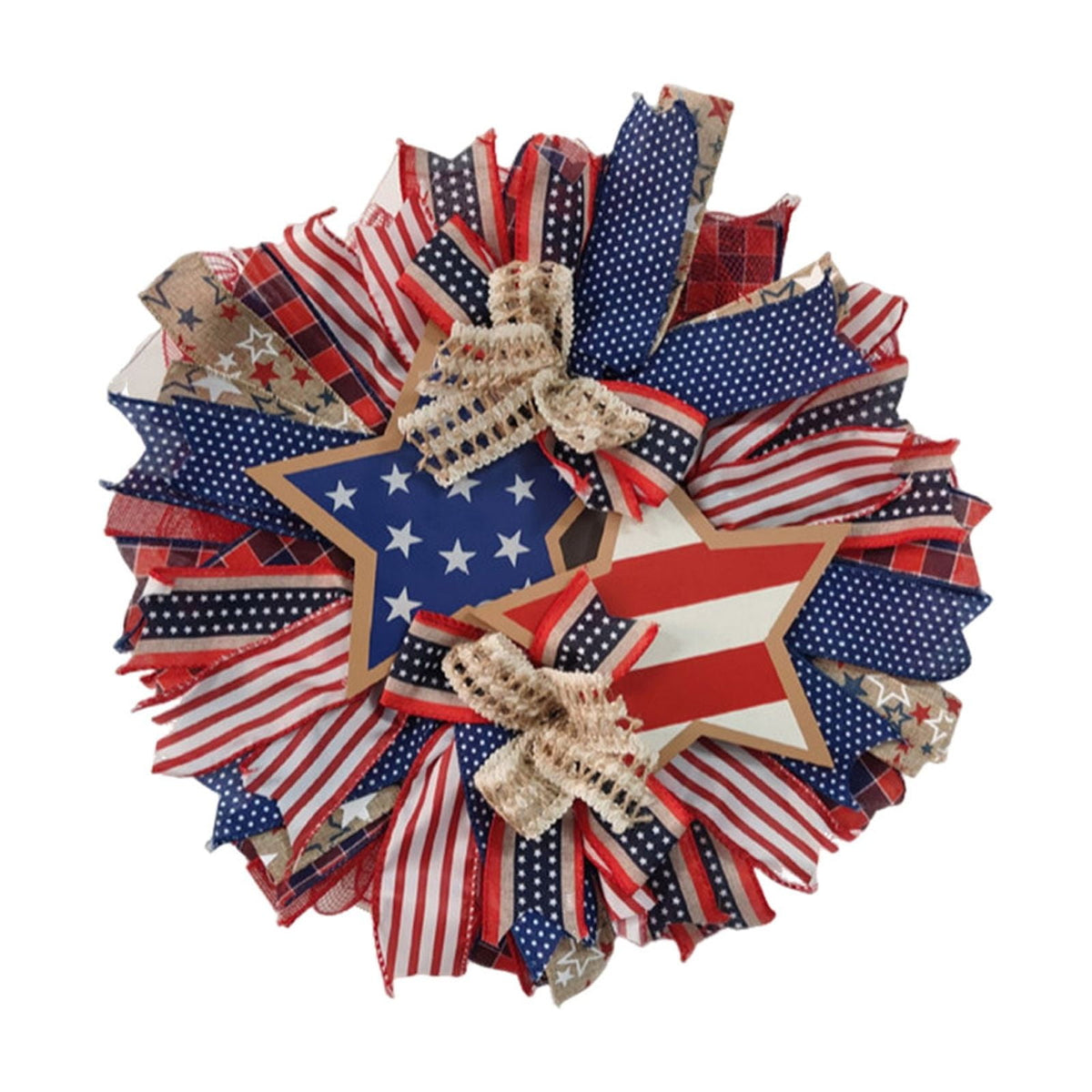 Nkmbld 4th of July Wreaths for Front Door, Independence Day Wreath Red White Blue Flower Wreath for Independence Day Memorial Day Flag Day Decor