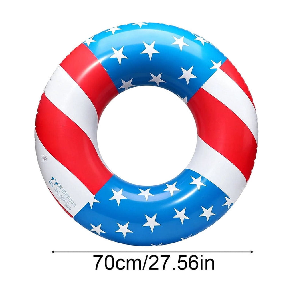 Pool Floats USA Flag Patriotic Swim Pool Tubes for Kids Adults Red White & Blue Pool Floaties Summer Pool Party 250th Anniversary 35in