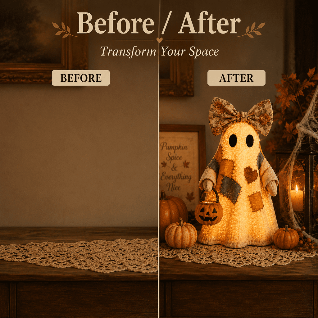 Diceymbol 11.81 Inch Halloween Ghost Night Light, Witch Hat Ghost Lamp with Jack O Lantern, Halloween Decorations Indoor for Table Mantel Party Decor