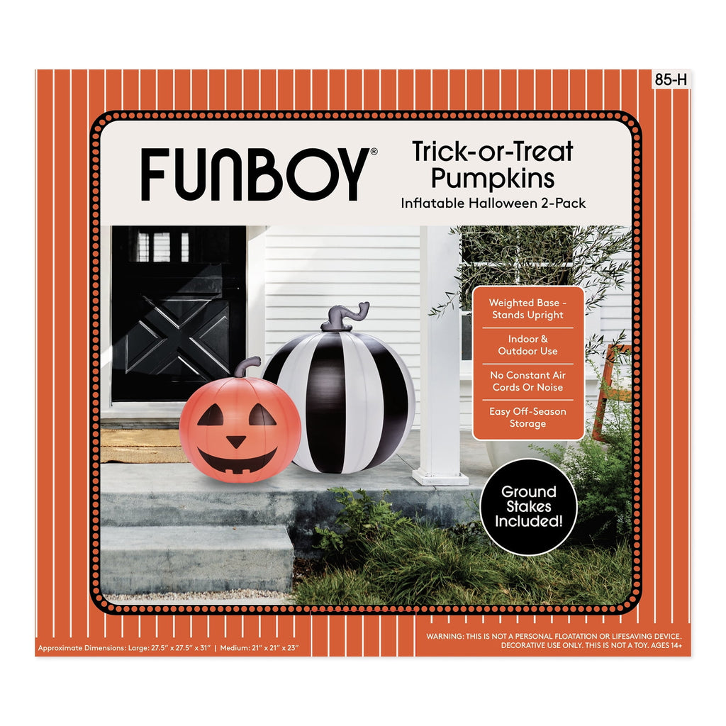 FUNBOY Inflatable Pumpkin Halloween Decorations Outdoor 2-Pack