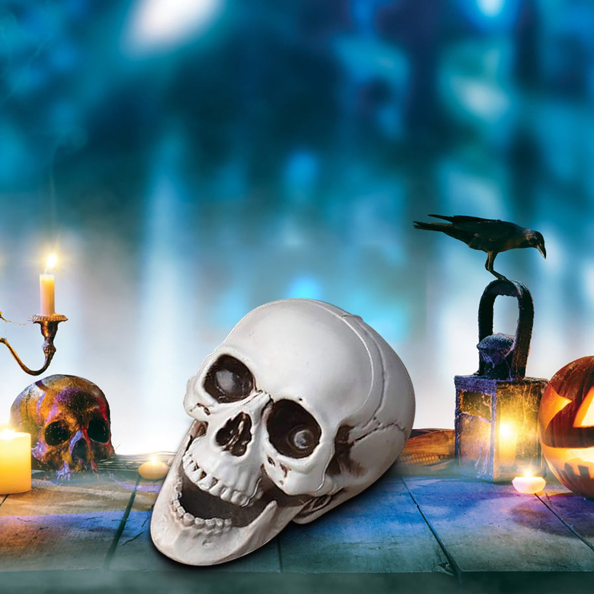 Darzheoy Halloween Skulls Halloween Skeletons Realistic Fake Simulation Human Skull Head Model Halloween Prop Realistic Mini Skeleton Spooky Halloween Decoration