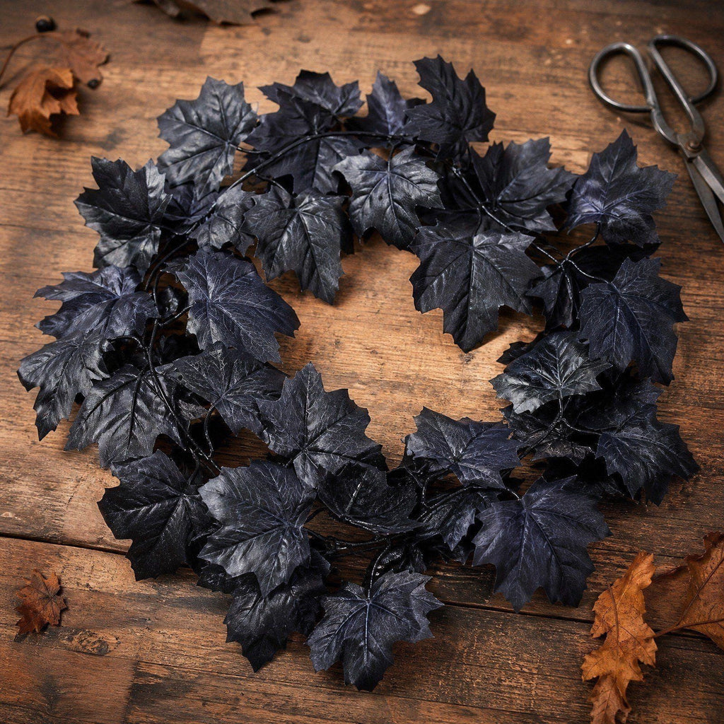 Chmadoxn 78.74" Halloween Thanksgiving Maple Leaf Garland with Mini Pumpkins & Berries, Artificial Fall Leaves Vine for Mantel Staircase Porch, Autumn Harvest Hanging Home Decor
