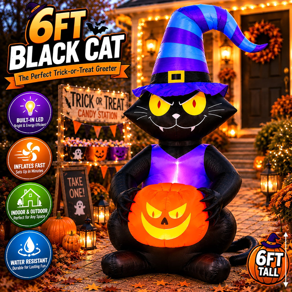 Toiyjofe 8ft Halloween Inflatable Skeleton Tree with LED Lights, Spooky Lighted Outdoor Yard Decoration with Grim Reaper & Pumpkins